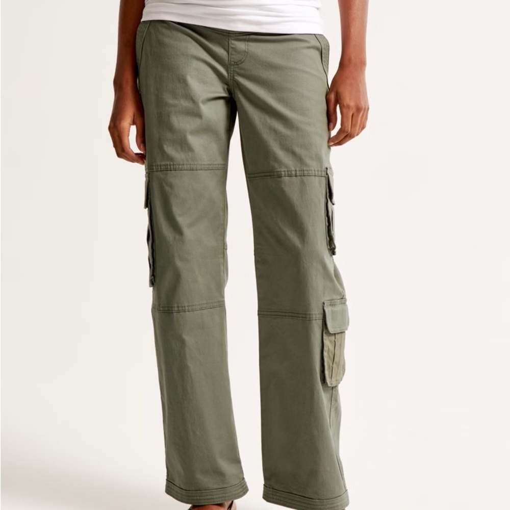 Abercrombie & Fitch Olive Utility Wide-Leg Cargo Pants